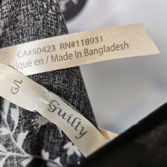 LARGE GUILTY, Babydoll, Black & White Floral Tank Dress NWT - Picture 3 of 8